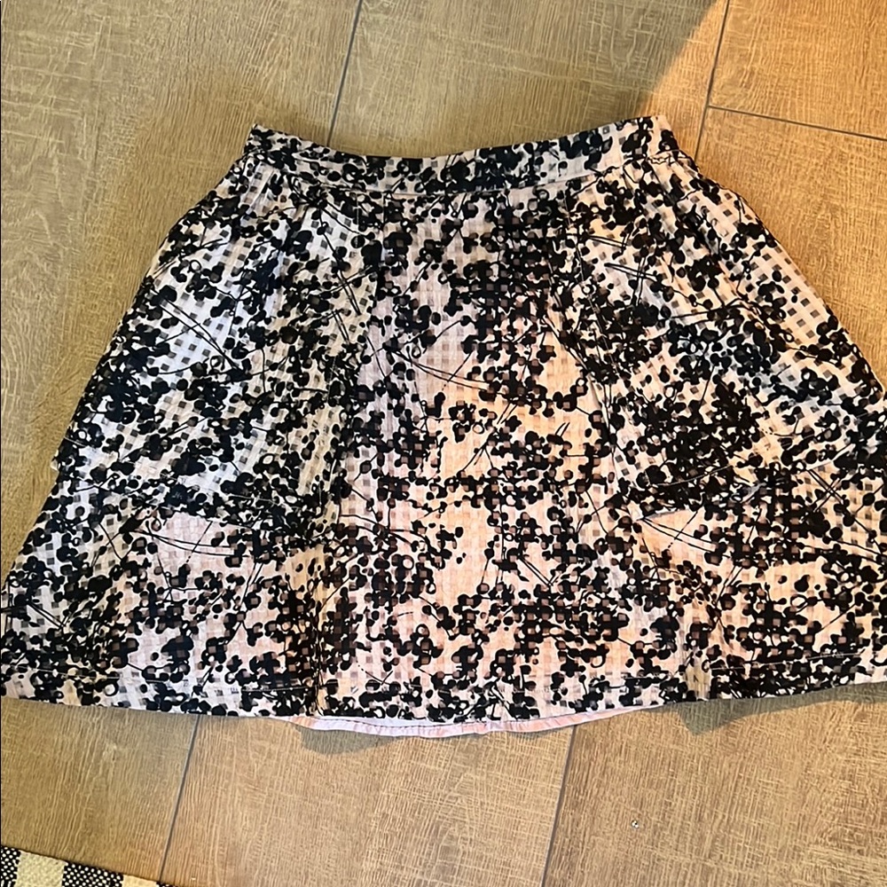 J.O.A. Black and White Patterned Mini Skirt